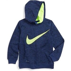 Nike Toddler Boys Blue Dri-FIT Pullover‎ Hoodie Neon Swoosh 4T